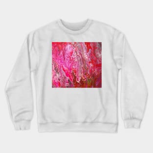 Hot pink abstract paint pour Crewneck Sweatshirt